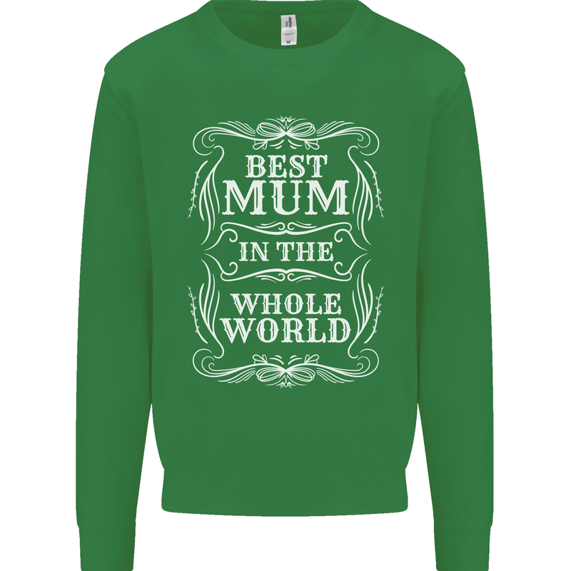 Best Mum in the World Mothers Day Mens Sweatshirt Jumper Irish Green