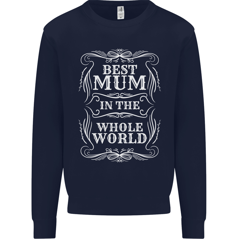 Best Mum in the World Mothers Day Mens Sweatshirt Jumper Navy Blue