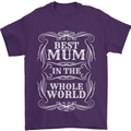 Best Mum in the World Mothers Day Mens T-Shirt 100% Cotton Purple