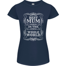 Best Mum in the World Mothers Day Womens Petite Cut T-Shirt Navy Blue