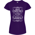 Best Mum in the World Mothers Day Womens Petite Cut T-Shirt Purple