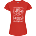 Best Mum in the World Mothers Day Womens Petite Cut T-Shirt Red