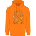 Best Teacher Ever Teaching Maths English Science Childrens Kids Hoodie Orange