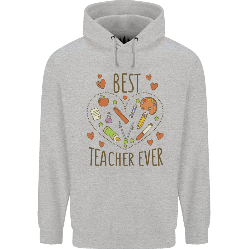 Best Teacher Ever Teaching Maths English Science Childrens Kids Hoodie Sports Grey