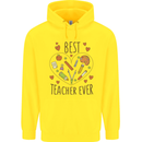 Best Teacher Ever Teaching Maths English Science Childrens Kids Hoodie Yellow