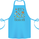 Best Teacher Ever Teaching Maths English Science Cotton Apron 100% Organic Turquoise