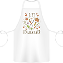 Best Teacher Ever Teaching Maths English Science Cotton Apron 100% Organic White