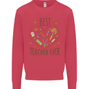 Best Teacher Ever Teaching Maths English Science Kids Sweatshirt Jumper Heliconia