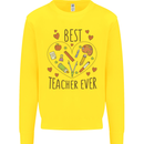Best Teacher Ever Teaching Maths English Science Kids Sweatshirt Jumper Yellow
