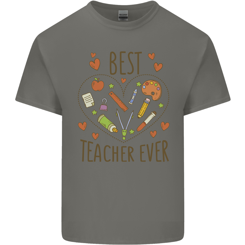 Best Teacher Ever Teaching Maths English Science Kids T-Shirt Childrens Charcoal