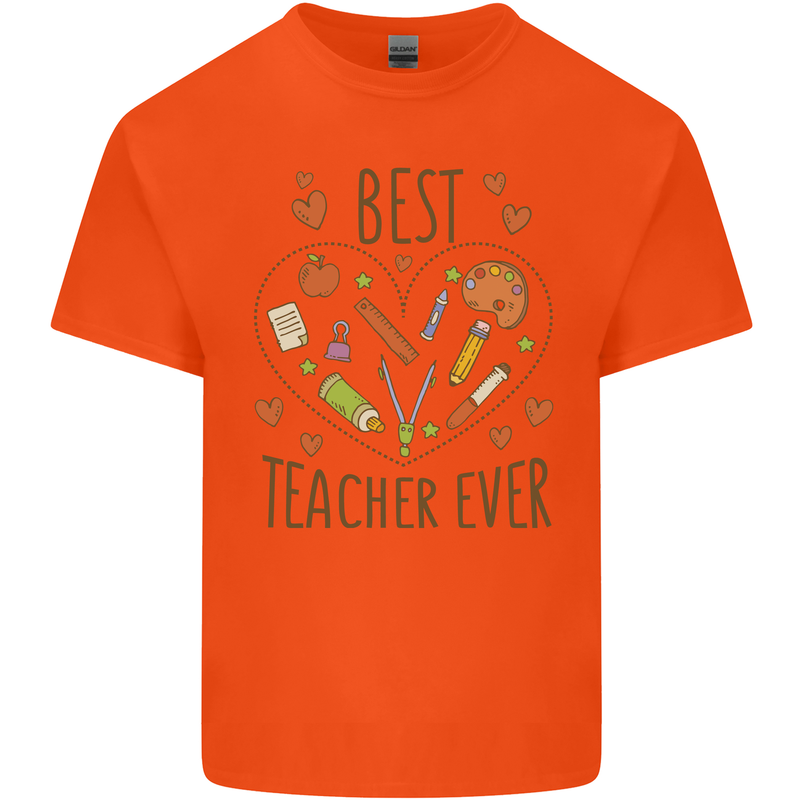 Best Teacher Ever Teaching Maths English Science Kids T-Shirt Childrens Orange