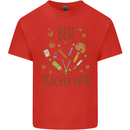 Best Teacher Ever Teaching Maths English Science Kids T-Shirt Childrens Red