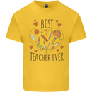 Best Teacher Ever Teaching Maths English Science Kids T-Shirt Childrens Yellow
