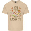 Best Teacher Ever Teaching Maths English Science Mens Cotton T-Shirt Tee Top Sand