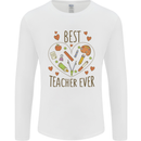Best Teacher Ever Teaching Maths English Science Mens Long Sleeve T-Shirt White