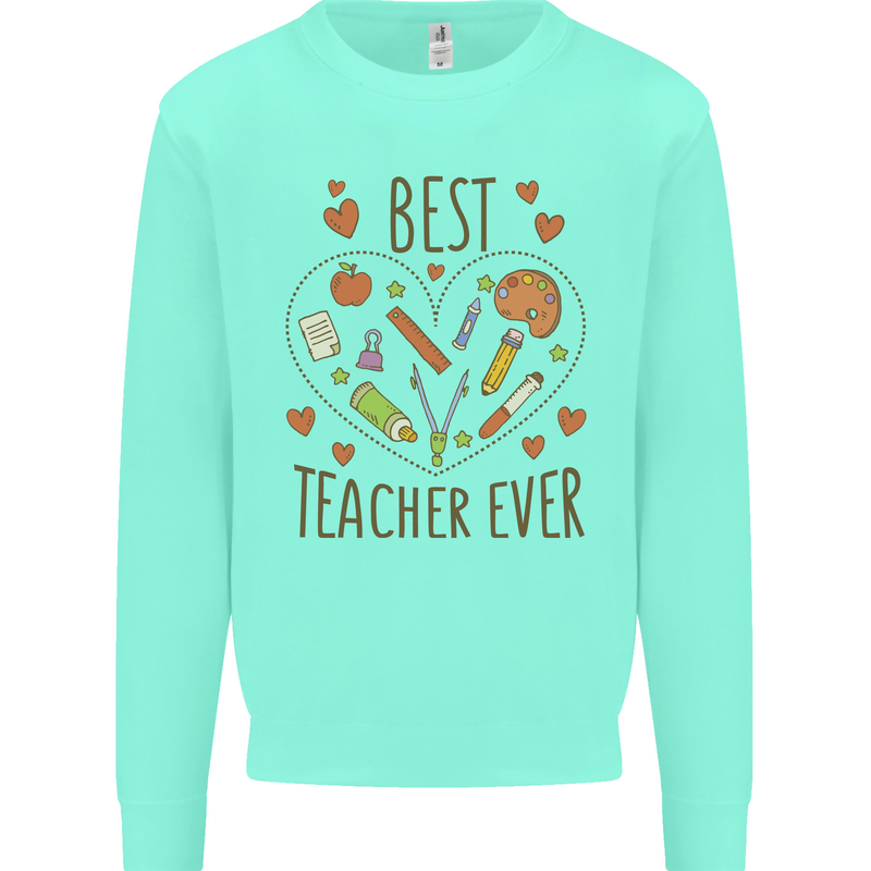 Best Teacher Ever Teaching Maths English Science Mens Sweatshirt Jumper Peppermint