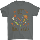 Best Teacher Ever Teaching Maths English Science Mens T-Shirt 100% Cotton Charcoal