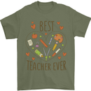 Best Teacher Ever Teaching Maths English Science Mens T-Shirt 100% Cotton Military Green