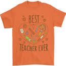 Best Teacher Ever Teaching Maths English Science Mens T-Shirt 100% Cotton Orange