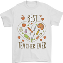 Best Teacher Ever Teaching Maths English Science Mens T-Shirt 100% Cotton White