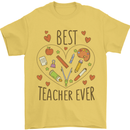 Best Teacher Ever Teaching Maths English Science Mens T-Shirt 100% Cotton Yellow