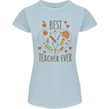 Best Teacher Ever Teaching Maths English Science Womens Petite Cut T-Shirt Light Blue