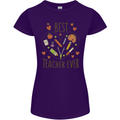 Best Teacher Ever Teaching Maths English Science Womens Petite Cut T-Shirt Purple