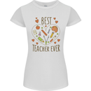 Best Teacher Ever Teaching Maths English Science Womens Petite Cut T-Shirt White