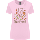 Best Teacher Ever Teaching Maths English Science Womens Wider Cut T-Shirt Light Pink