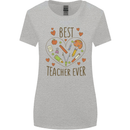 Best Teacher Ever Teaching Maths English Science Womens Wider Cut T-Shirt Sports Grey