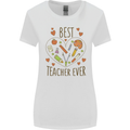 Best Teacher Ever Teaching Maths English Science Womens Wider Cut T-Shirt White