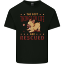 Best Things in Life Are Rescued Funny Rescue Dog Mens Cotton T-Shirt Tee Top Black