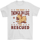 Best Things in Life Are Rescued Funny Rescue Dog Mens T-Shirt 100% Cotton White