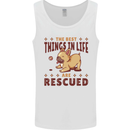 Best Things in Life Are Rescued Funny Rescue Dog Mens Vest Tank Top White