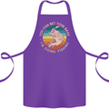 Bet Your Bass Im Going Fishing Funny Fisherman Cotton Apron 100% Organic Purple