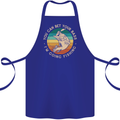 Bet Your Bass Im Going Fishing Funny Fisherman Cotton Apron 100% Organic Royal Blue