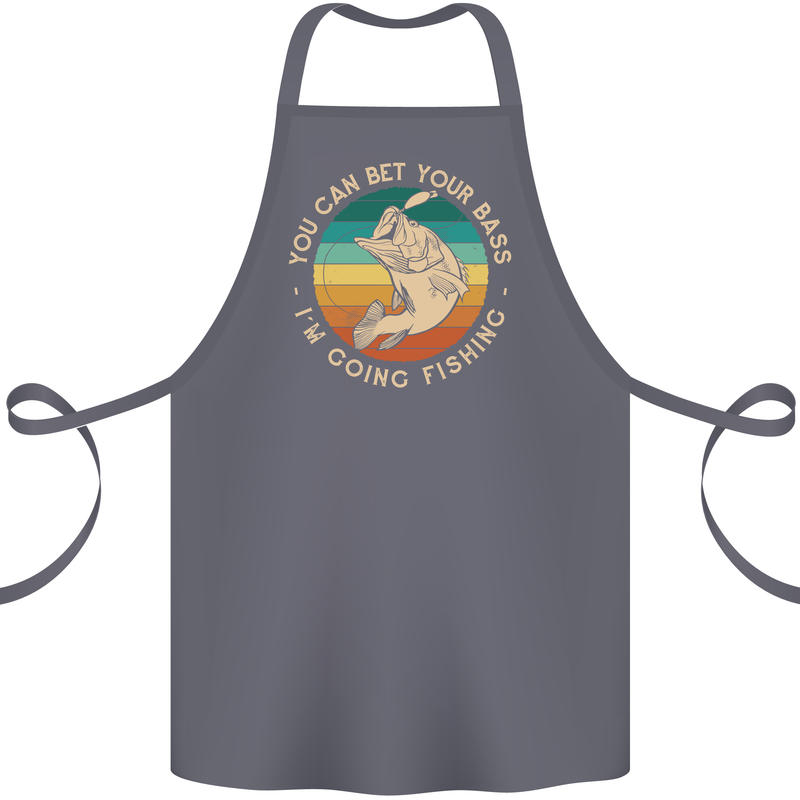 Bet Your Bass Im Going Fishing Funny Fisherman Cotton Apron 100% Organic Steel