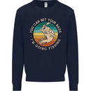 Bet Your Bass Im Going Fishing Funny Fisherman Kids Sweatshirt Jumper Navy Blue
