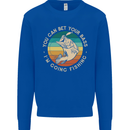 Bet Your Bass Im Going Fishing Funny Fisherman Kids Sweatshirt Jumper Royal Blue
