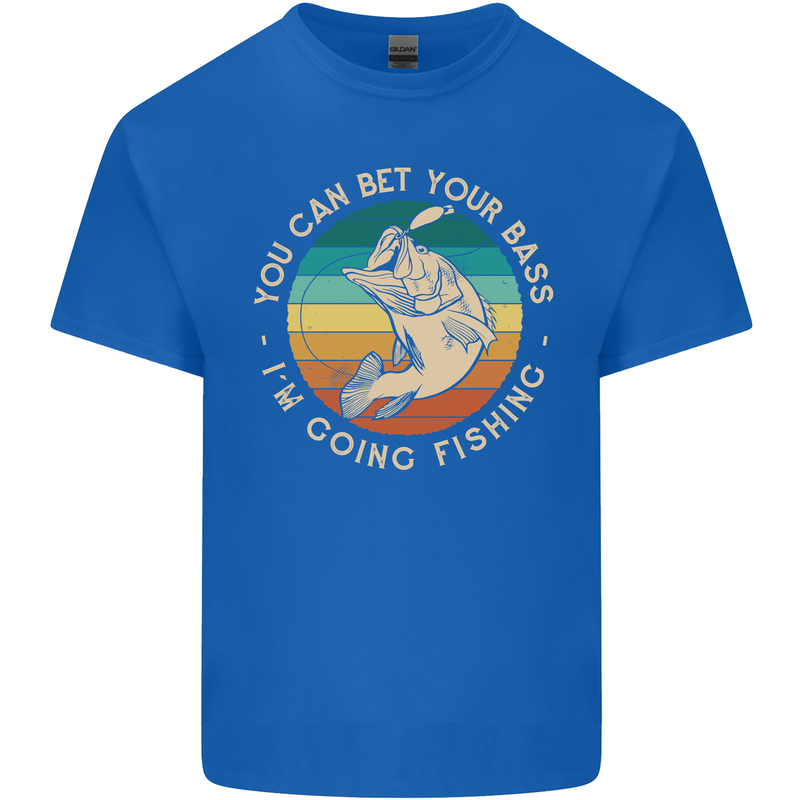 Bet Your Bass Im Going Fishing Funny Fisherman Kids T-Shirt Childrens Royal Blue