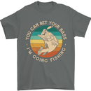 Bet Your Bass Im Going Fishing Funny Fisherman Mens T-Shirt 100% Cotton Charcoal