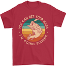 Bet Your Bass Im Going Fishing Funny Fisherman Mens T-Shirt 100% Cotton Red