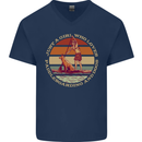 Bet Your Bass Im Going Fishing Funny Fisherman Mens V-Neck Cotton T-Shirt Navy Blue