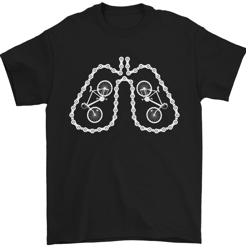 a black t - shirt with a white outline of a lung