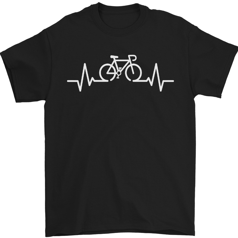 a black t - shirt with a bike heartbeat