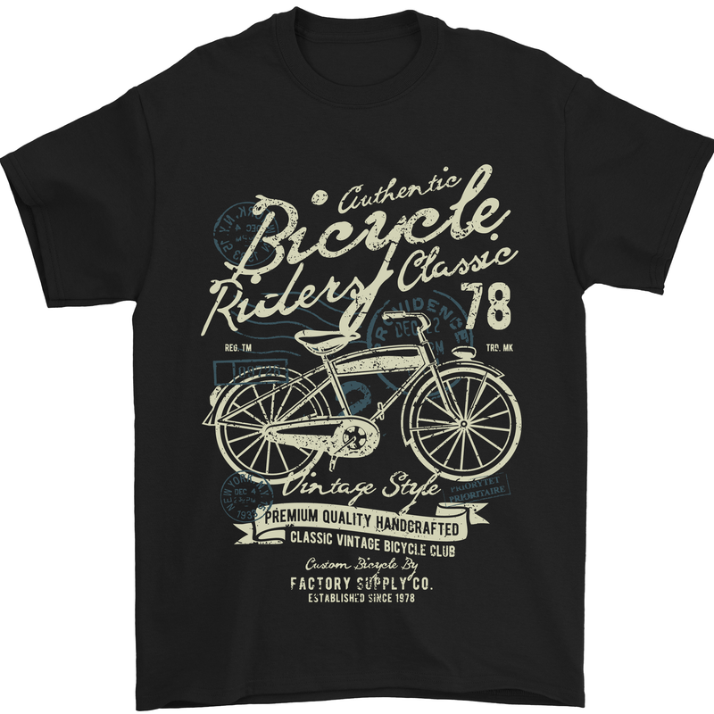 a black t - shirt with a bicycle on it