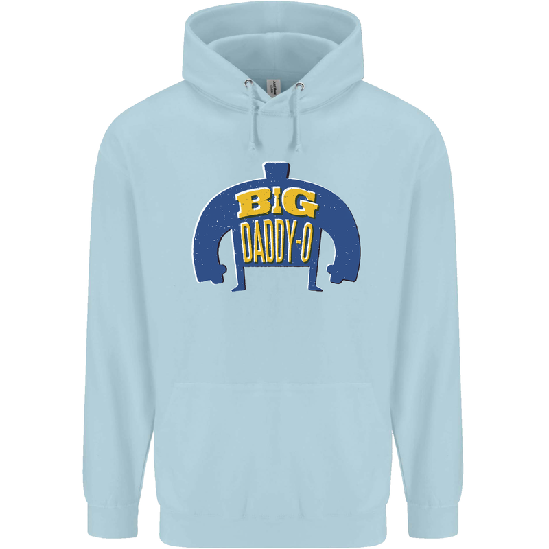 Big Daddy O Funny Fathers Day Dad Childrens Kids Hoodie Light Blue