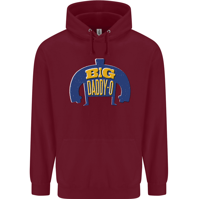 Big Daddy O Funny Fathers Day Dad Childrens Kids Hoodie Maroon