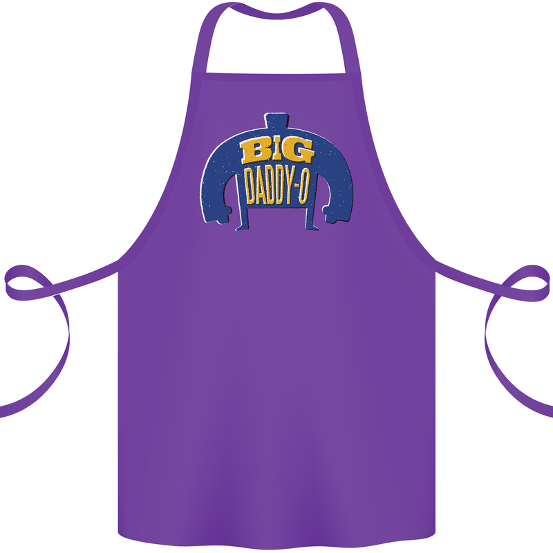 Big Daddy O Funny Fathers Day Dad Cotton Apron 100% Organic Purple