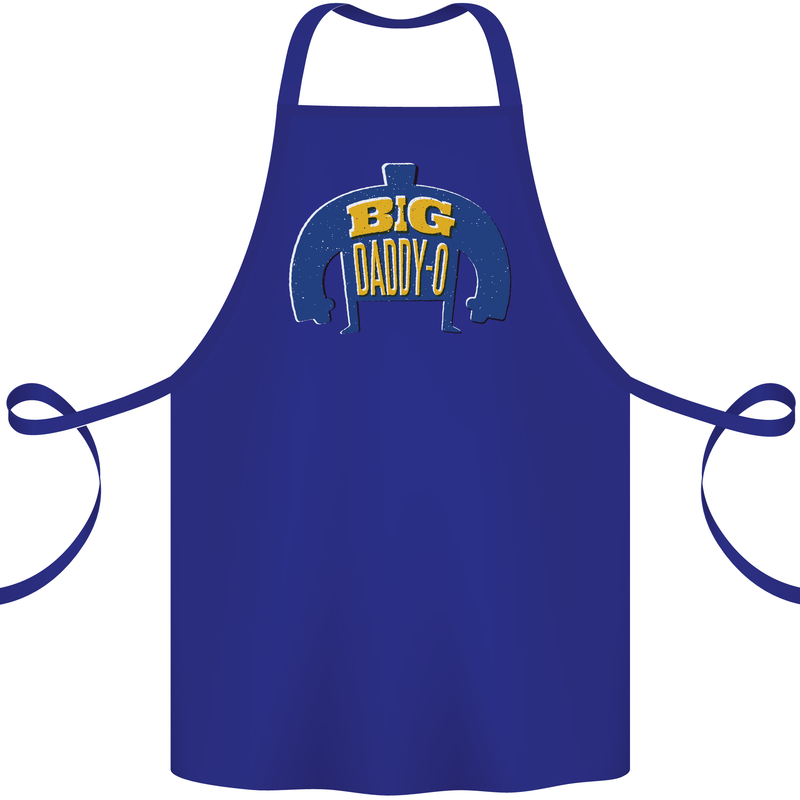 Big Daddy O Funny Fathers Day Dad Cotton Apron 100% Organic Royal Blue